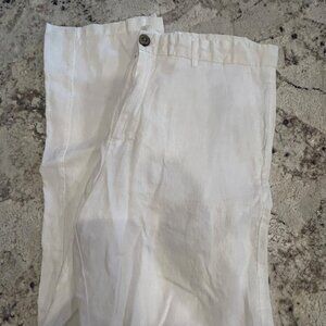 Tasso Elba Island White Linen Dress Pants 33 x 32